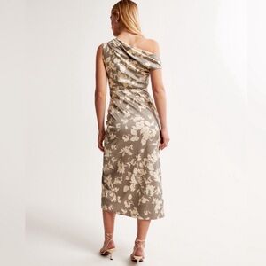 A&F Satin Draped Midi Dress